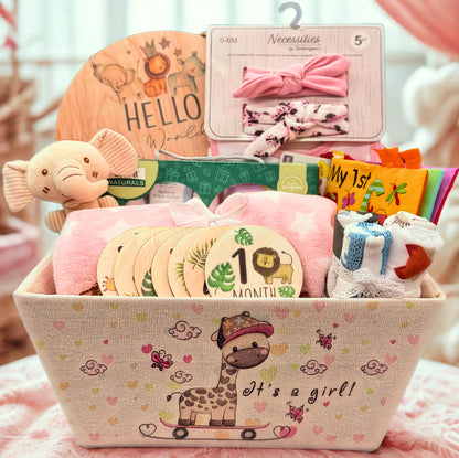 Hello World Gift Basket - Pink