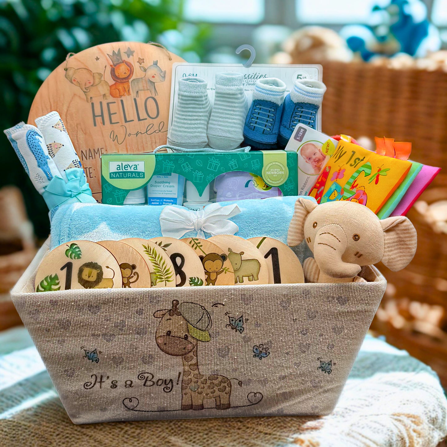 Hello World Gift Basket - Blue