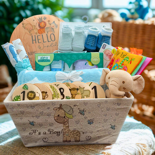 Hello World Gift Basket - Blue