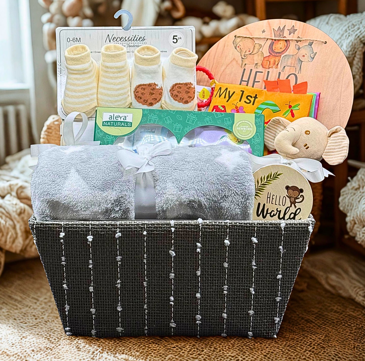 Hello World Gift Basket - Neutral