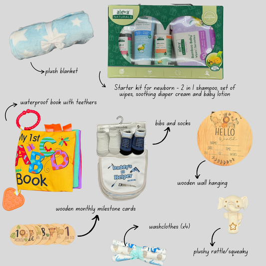 Hello World Gift Basket - Blue